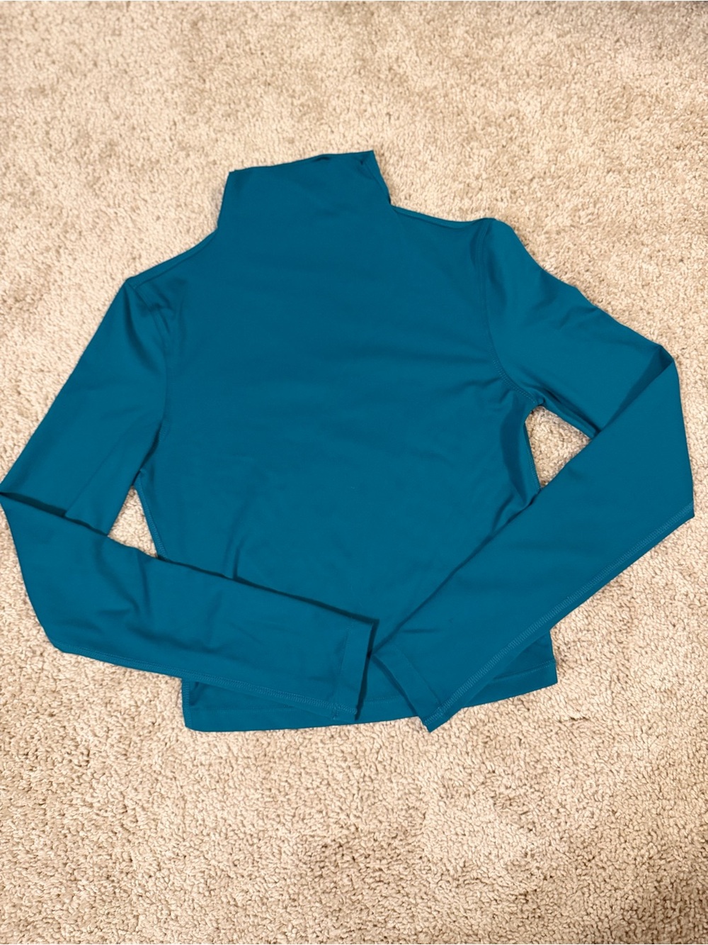 Yogalicious Mock Neck Long Sleeve, XS (Teal)!